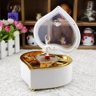 Rotary Dance Girl Ballerina Musical Jewelry Love Heart Shape Box New Year Gift • $22.99