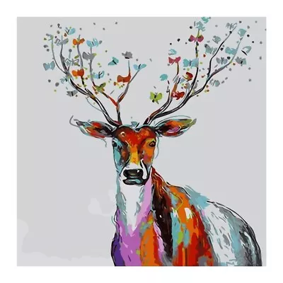 Rainbow Deer Paint By Numbers Canvas Art Work DIY 40cm X 50cm • $27.99