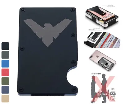 Nightwing RFID Blocking Slim Metal Wallet Money Clip Metal Credit Card Holder • $19.54