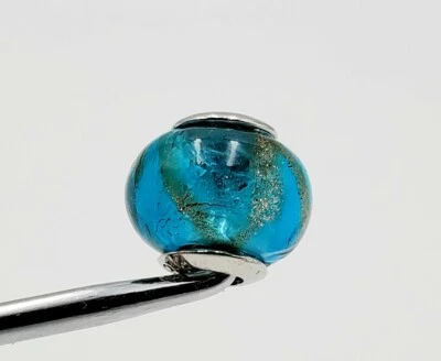 £8.75 • Buy Amore & Baci Italy Charm Blue Gold Bead Italian