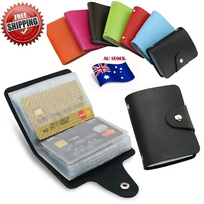 $5.95 • Buy Men's Slim ID Credit Card Holder Pocket Case Purse Wallet For Cards PU Leather 
