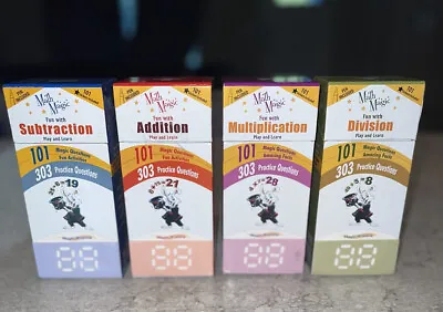 Set Of 4 MATH MAGIC Addition Multiplication Subtraction & Division FLASH CARDS • $120