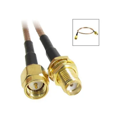 £2.89 • Buy 30cm SMA Male To Female Extension Cable Antenna Aerial WiFi Router UK Seller