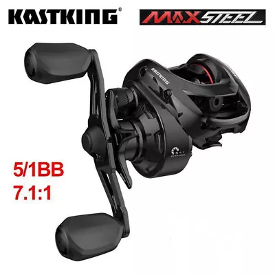 KastKing MaxSteel Baitcasting Reel 7.1:1Ratio 5+1 BB Saltwater Fishing Reel • £68.49