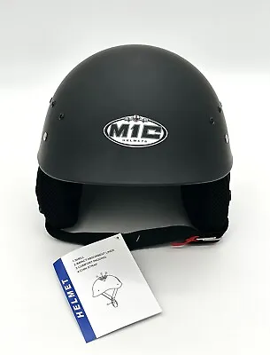 DOT Motorcycle Half Face Helmet Mopeds Scooter Novelty Matt Black • $42