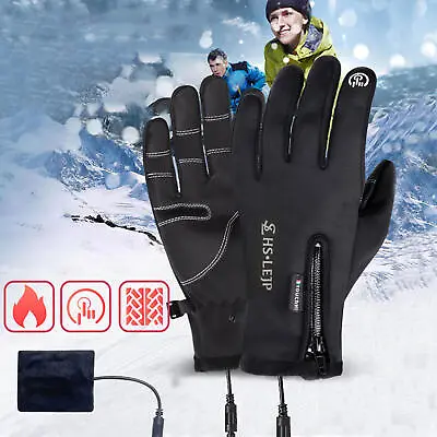 USB Electric Heated Gloves Winter Warm Non-Slip Touch Screen Bike Cycling Gloves • $16.63