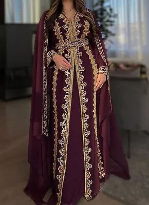 SALE New Moroccan Dubai Kaftans Farasha Abaya Dress Very Fancy Long Gown MS 1444 • $85.68