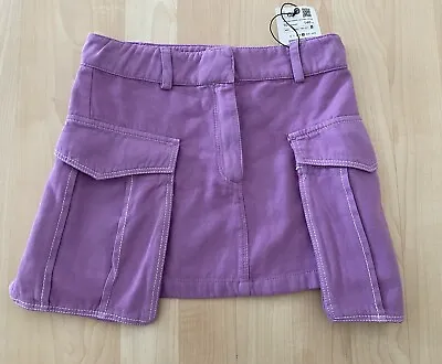 Zara Girls 10 140cm Lilac Purple Denim Skirt With Pockets NWT • $14.99
