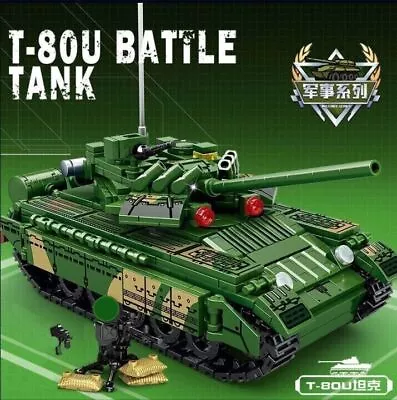 Military Soviet Union T-80U Battle Tank Vehicle Building Blocks World War 2 • $58.74