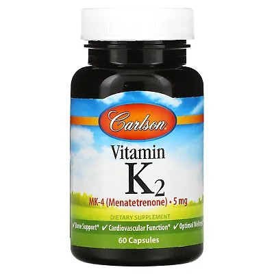Carlson Labs Vitamin K2 5 Mg 60 Capsules Gluten-Free Preservative-Free  • $21.17