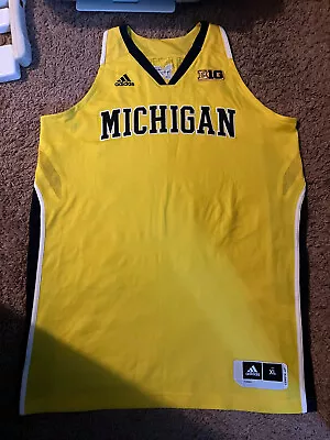 Michigan Wolverines Authentic Blank Adidas Rev30 Maize Basketball Jersey • $50