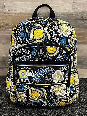 Vera Bradley Ellie Blue & Yellow Elephant Paisley Print Backpack - • $12.99
