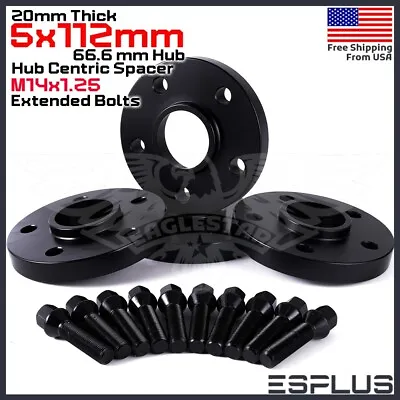 [4] 20mm 5x112 C.B 66.6 Wheel Spacer Kit 14x1.25 Bolts Included Fit BMW G-Body • $109.49