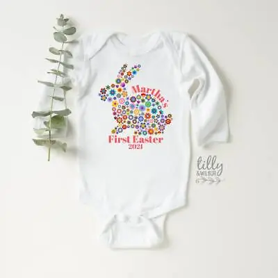 Personalised Easter Baby Bodysuit First Easter Baby Bodysuit Newborn Easter • $35