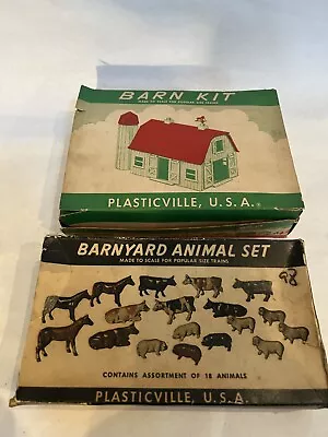 Plasticville Barn BN1 & Barnyard Animals - 1952 - BY4 Sets - O/S Gauge -Complete • $34.99