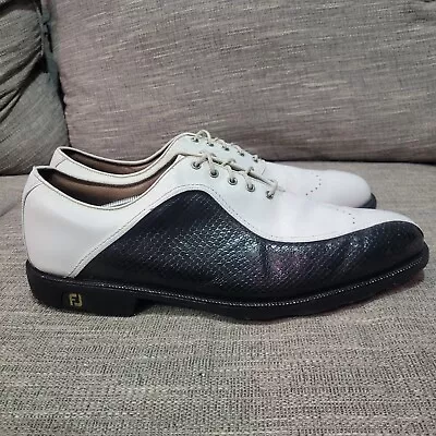 Footjoy Icon 52277 FJ Men's White & Black Golf Shoes Size 15M • $69.99