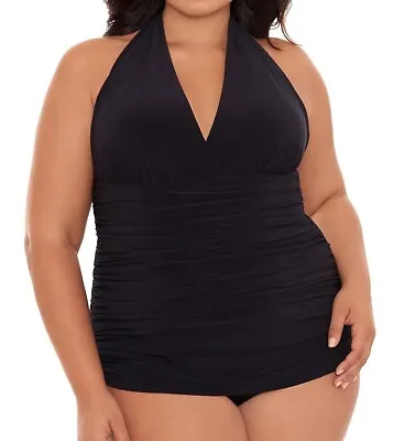 Magicsuit BLACK Plus Size Solids Yvonne Swim Dress US 18W • $59.55