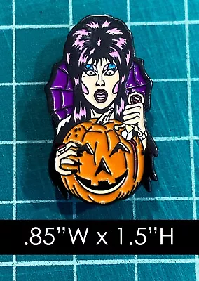 Elvira Mistress Of The Dark Pumpkin Enamel Pin • $5.95