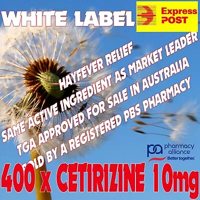 400x CETIRIZINE 10mg - Same Active Ingredient As Zyrtec Hayfever Allergy Relief • $49.99