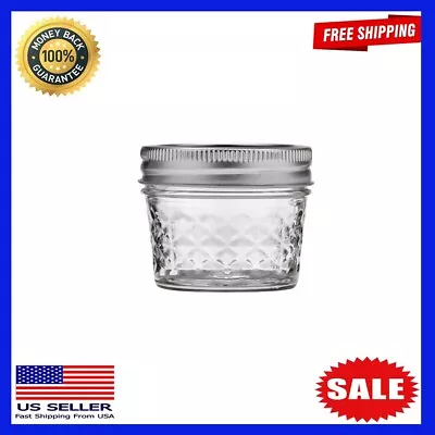 Regular Mouth 4oz Quilted Pint Mason Jars 12 Count • $15.98