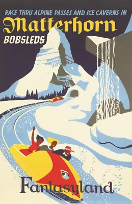 Matterhorn Retro Attraction Poster Print 11x17 Disneyland • $16.19