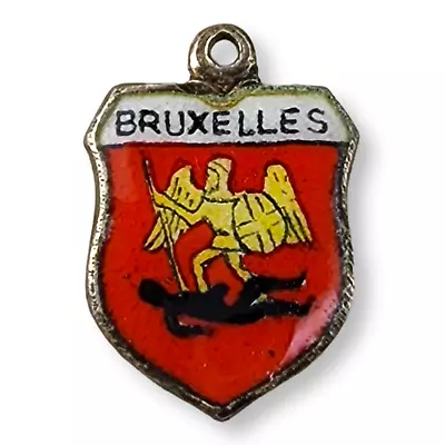 Vintage REU 835 Silver Enameled Travel Country Charm BRUXELLES • $24.95