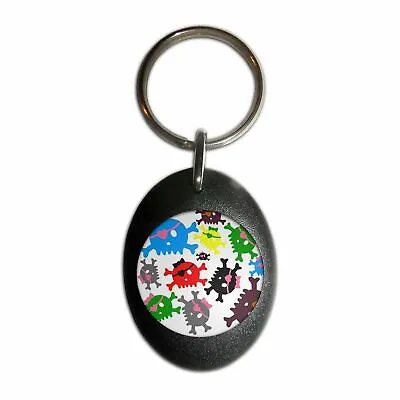 £3.99 • Buy Skull Bow Pattern 3 - Plastic Oval Key Ring Colour Choice New