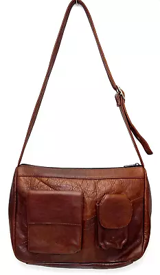 Genuine Leather Shoulder Bag Brown Made In Mexico • $17.50