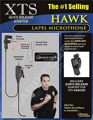 Leo Police Hawk Lapel Mic Earpiece For Motorola Xts5000 Xts3000 Xts2500 Xts3500 • $86.80