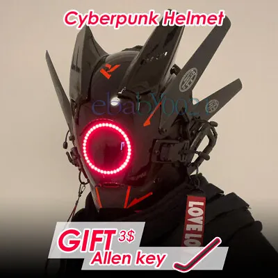 $145 • Buy Halloween Cyberpunk Helmet Cosplay Mask Costume Glowing Halloween Mask
