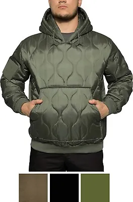Quilted Woobie Hooded Sweatshirt Lightweight Warm Military Poncho Liner Hoodie • $57.99