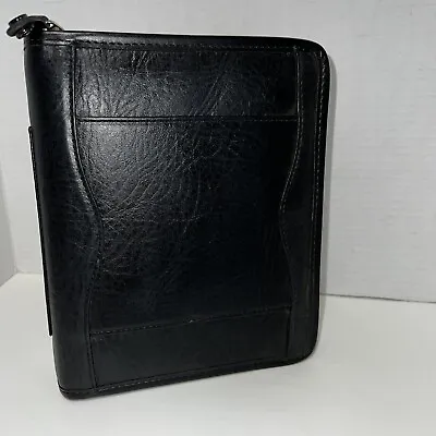 Franklin Covey Vtg Leather Planner Cover Zip Around 6 Ring With Inserts CO 5044 • $26.99