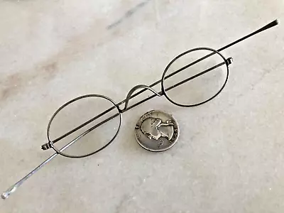 Antique ESTATE BEN FRANKLIN OVAL R/X SILVER Frame Eyeglass SPECTACLES W/O CASE • $19.99