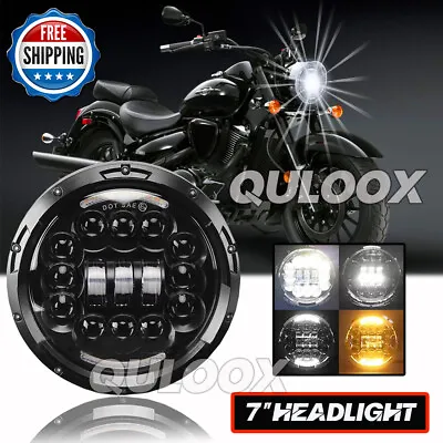 7  Inch Motorcycle LED Hi/Lo Headlights For Kawasaki Vulcan 900 1500 1600 Custom • $49.13