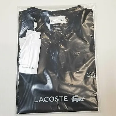 $37.20 • Buy NEW Men Lacoste V-Neck Pima Cotton Jersey T-shirts Black (TH6710 031) Sz SM-2XL