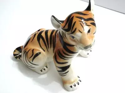 Tiger Figurine Made In Russia Porcelain Rare Find Collectors Piece • $32