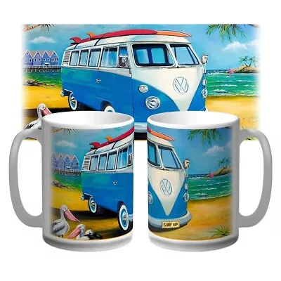 Kombi - Surfs Up Coffee Mug Ceremic 500ml • $19.95