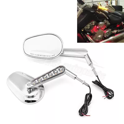 Motorcycle Rear View Mirrors & LED Turn Signals Light Fit For Harley V-ROD 09-17 • $49.99