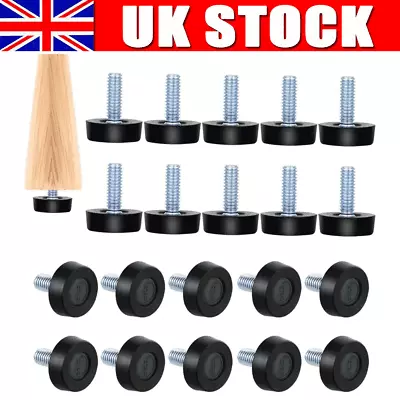 20PC Adjustable Leveling Leg Feet Leveler Screw-in M8 Table Chair Furniture Base • £7.90