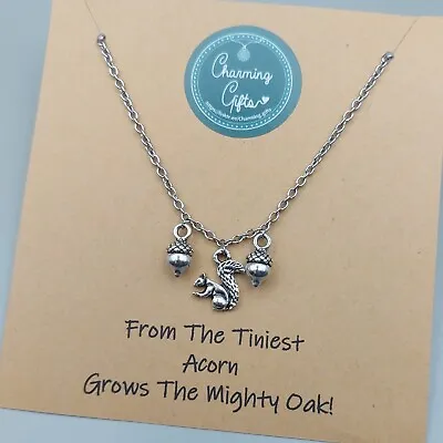 Squirrel & Acorns Necklace Tibetan Silver Personalised Jewellery Gift. • £6.95
