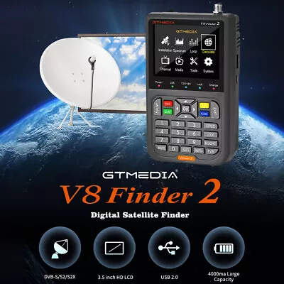 3.5''LCD GTMedia V8 Satfinder DVB-S2X FTA Digital Satellite Finder Signal Meter • $59.99