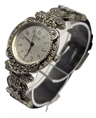 Xanadu Ladies Vintage 2 Tone Metal And Leather Watch NEW BATT • $22.95