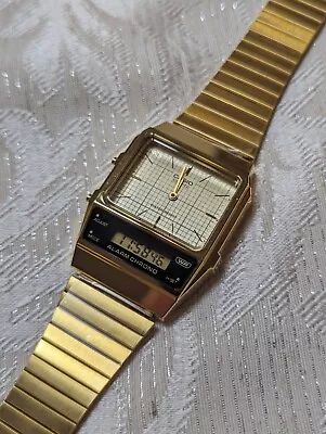 Casio AQ800EG-9A Vintage Unisex Gold Plated Analog Digital Ana-Digi Watch • $55