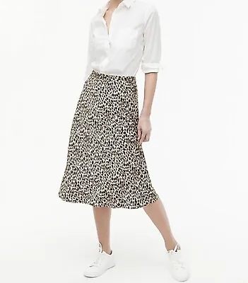 J. Crew Factory Leopard Printed Pull On Midi Skirt  NEW  $79  NWT Sz  XS • $26.50