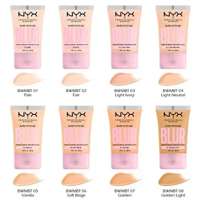 NYX PROFESSIONAL MAKEUP Bare With Me BLUR Foundation 30ml ~Choose Shade~ • £7.99