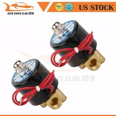 1/4  Npt Air Ride Suspension Valve 12V / 150psi Brass Electric Solenoid  X 2 • $25.63