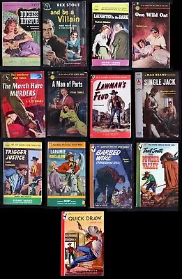 13 Vintage Western And Pulp Fiction Paperbacks 1940s - 1950s • $22