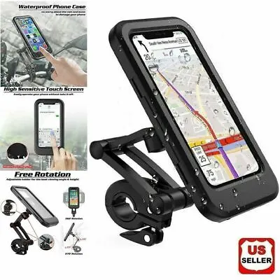 Motorcycle Bike Handlebar Phone Mount Holder Waterproof Case For IPhone Samsung • $12.98