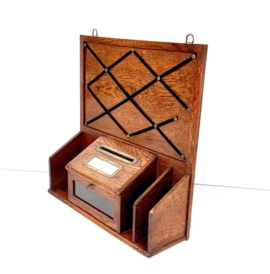 £445 • Buy Antique Victorian Arts And Crafts Style Oak Country House Post Box / Letter Rack