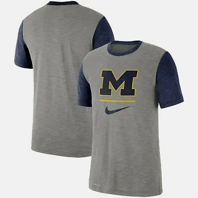 Michigan Wolverines Mens Nike Dri-Fit Cotton Raglan Slub T-Shirt - XL & Large • $27.99